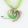 heart glitter swirled pattern murano glass necklaces pendant