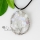 heart oblong round semi precious stone glass opal necklaces pendants