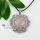 heart openwork glass opal tigereye turquoise agate rose quartz semi precious stone rhinestone necklaces pendants