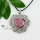 heart openwork glass opal tigereye turquoise agate rose quartz semi precious stone rhinestone necklaces pendants