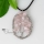 heart round semi precious stone rose quartz necklaces pendants