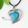 heart semi precious stone agate turquoise jade necklaces pendants