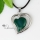heart semi precious stone agate turquoise jade necklaces pendants
