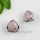 heart semi precious stone tiger's-eye rose quartz amethyst and rhinestone earrings stud ear pins