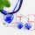 heart with flowers inside lampwork murano italian venetian handmade glass pendants and earrings jewelry sets