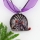 hedgehog with flowers inside glitter murano glass necklaces pendants
