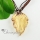 leaf glitter with lines handmade murano glass pendants necklaces