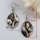 leaf patchwork seawater rainbow abalone black oyster shell mother of pearl dangle earrings