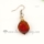 leaf swirled foil lampwork murano glass earrings jewelry