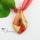leaf swirled pattern glitter handmade murano glass necklaces pendants