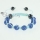 light blue cord macrame disco glitter ball pave beads bracelets