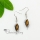 olive teardrop amethyst opal tigereye agate semi precious stone dangle earrings