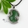 oval flower jade agate turquoise semi precious stone rhinestone necklaces pendants