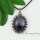 oval glass opal tiger's-eye amethyst rose quartz jade agate semi precious stone necklaces with pendants