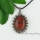 oval glass opal tiger's-eye amethyst rose quartz jade agate semi precious stone necklaces with pendants