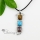 oval leaf glass opal turquoise agate amethyst tigereye semi precious stone necklaces pendants
