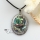 oval moon rainbow abalone seashell mother of pearl oyster sea shell pendant necklaces