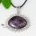 oval openwork semi precious stone tiger's-eye amethyst glass opal rose quartz necklaces pendants
