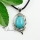 oval openwork turquoise natural stone shining rhinestone rose quartz agate natural stone pendants for necklaces