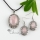 oval rose quartz jade necklaces pendants and dangle earrings jewelry sets