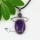 oval round wings tiger's eye amethyst glass opal natural semi precious stone necklaces pendants