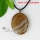 oval semi precious stone agate pendants leather necklaces