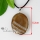 oval semi precious stone agate pendants leather necklaces