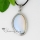 oval semi precious stone rose quartz glass opal tiger's-eye necklaces pendants