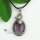 oval snake rose quartz amethyst quartz tiger's-eye natural semi precious stone rhinestone pendant necklaces