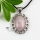 oval tigereye rose quartz glass opal jade agate necklaces pendants