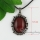 oval tiger's-eye glass opal jade agate rose quartz semi precious stone necklaces with pendants