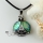 owl ladybug oval patchwork rainbow abalone shell necklaces pendants