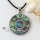 patchwork round moon rainbow abalone seashell mother of pearl oyster sea shell rhinestone necklaces pendants