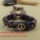 peace sign genuine leather bracelets adjustable