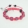pink cord macrame disco glitter ball pave beads bracelets