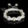 rhinestone disco ball pave beads macrame bracelets white cord
