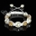 rhinestone disco ball pave beads macrame bracelets white cord