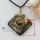 rhombus sea water black oyster shell mother of pearl goldleaf pendants leather necklaces jewelry