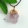 rose quartz amethyst silver gold plated natural semi precious stone necklaces pendants