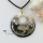 round animal sea water black oyster shell mother of pearl goldleaf pendatns leather necklace jewelry