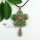 round flower teardrop rose quartz jade glass opal semi precious stone rhinestone necklaces pendants
