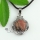 round jade glass opal amethyst natural semi precious stone pendant necklaces