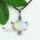 round jade glass opal tiger's-eyenatural semi precious stone necklaces pendants