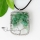 round oblong semi precious stone jade necklaces pendants