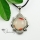 round openwork agate glass opal rose quartz tiger's eye amethyst rhinestone natural stone pendants for necklaces