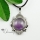 round openwork agate glass opal rose quartz tiger's eye amethyst rhinestone natural stone pendants for necklaces