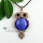 round owl rose quartz jade amethyst semi precious stone rhinestone cat's eye necklaces pendants