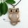 round owl rose quartz jade semi precious stone cat's eye tiger's-eye necklaces pendants