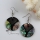 round patchwork seawater rainbow abalone penguin oyster shell mother of pearl dangle earrings