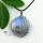 round peacock rose quartz glass opal tiger's-eye amethyst semi precious stone necklaces pendants
